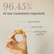 Customer showing under-eye improvement after using Frøya Organics Hyper Potent Dark Circles & Bag Eye Balm