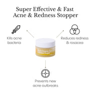 Frøya Organics Instant Rosacea, Acne & Redness Stopper open jar revealing concentrated organic rosacea balm texture