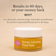 Frøya Organics Instant Softening Hand Balm 100% satisfaction money-back guarantee badge