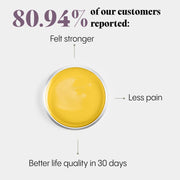 Customer showing results after using Frøya Organics Joint & Muscle Healing Balm