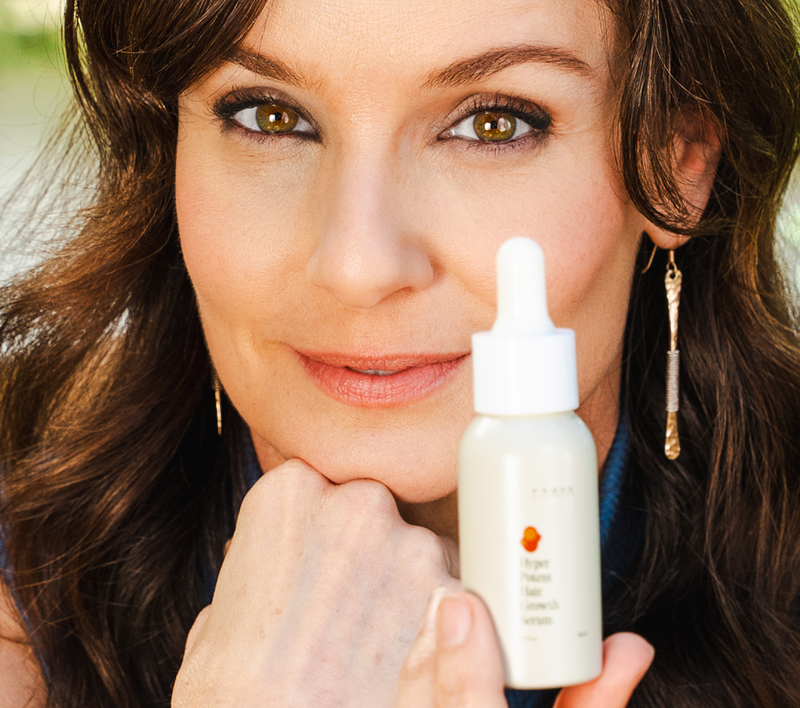 Sarah Wayne with Frøya Organics products