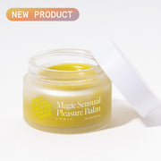 Frøya Organics Magic Sensual Pleasure Balm in glass jar with lid – organic intimate balm front view