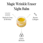 Frøya Organics Magic Wrinkle Eraser Night Balm open jar revealing concentrated organic night balm texture