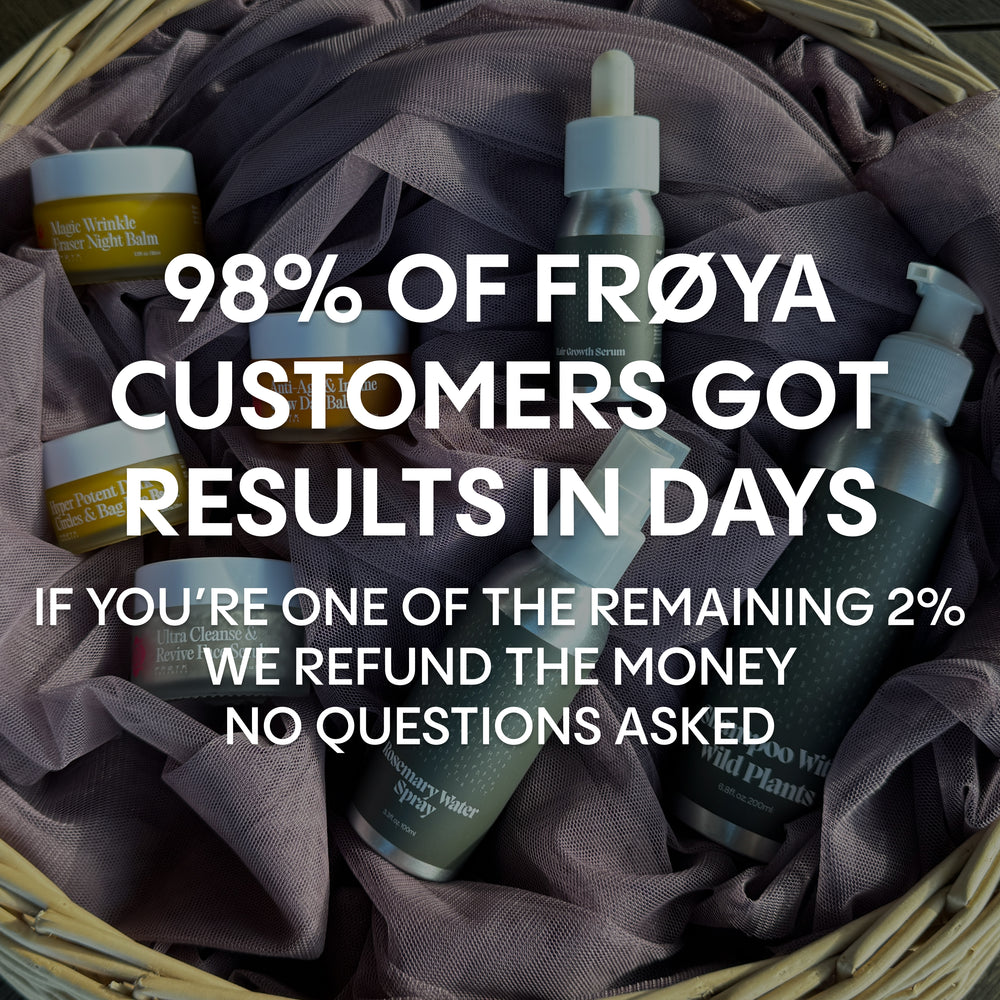 Customer showing results after using Frøya Organics Mega Gift Bundle EU/UK