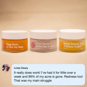 Système Complet pour Peau à Imperfections Frøya Organics en pot en verre avec couvercle – vue de face