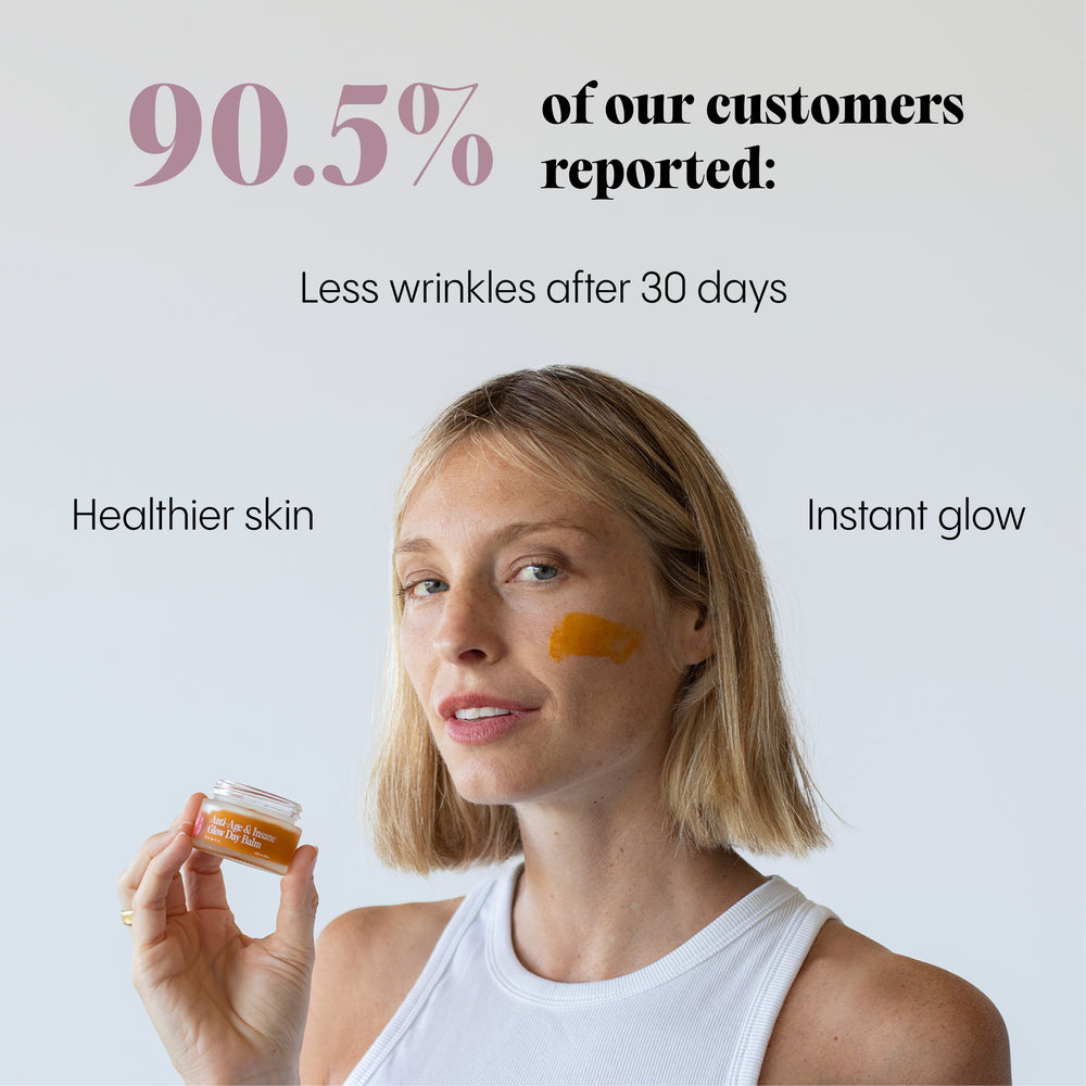 Customer showing visible skin improvement results with Complete Mature Skin System