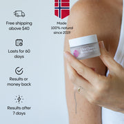 Before and after skin improvement with Frøya Organics Ultra Cleanse & Revive Face Scrub