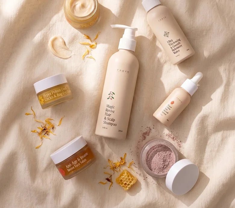 Frøya Organics Nordic Skin and Hair Renewal System products